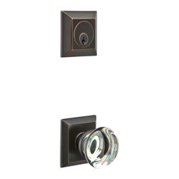 Quincy Deadbolt and Rosette with Providence Crystal Knob - Door Entry Sets