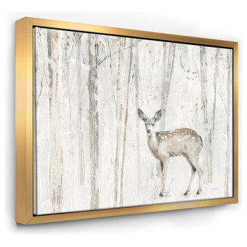 Designart a Woodland Walk Into The Forest I Framed Painting Print, Gold, 40x30