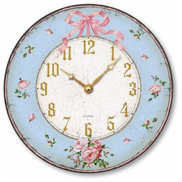 Vintage-Style French Rococo Wall Clock, 10.5 Inch Diameter
