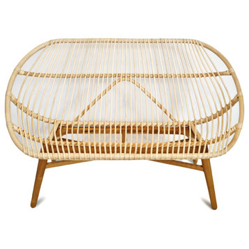 Rattan Oval Bench