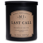 MVP Group International Inc. - Manly Indulgence Last Call Scented Jar Candle, Classic, 16.5 oz - Bold, masculine fragrance for the modern man.Last Call features the delicious fragrances that capture the feelings of fun and adventure to ensure that your home is the life of the party.Bring the fun back to your place, where Last Call will be the perfect nightcap on your evening. Vetiver provides a sturdy foundation blended with oakmoss and sweet musk for a warm and inviting scent.The Classic Collection by Manly Indulgence combines bold masculine fragrance with florals, herbs, and fruits to make a truly dynamic fragrance experience. Raw, fresh fragrance combines with playful personas to represent your own personal style. Classically styled matte black jars with black lids compliment these compelling fragrances.
