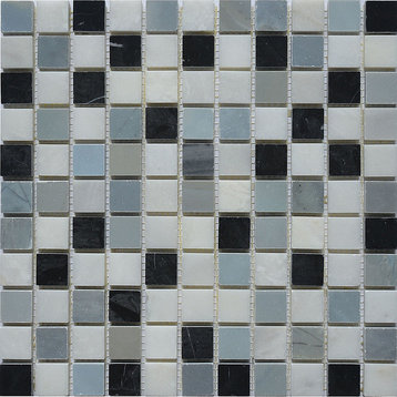 12"x12" Marble Mosaic Tile, Soul Collection, Soar, Square, Polished, Set of 5