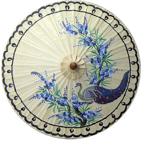 Perching Peacock, 35" Diameter Fashion Umbrella