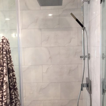 Mid century modern inspired restroom remodel