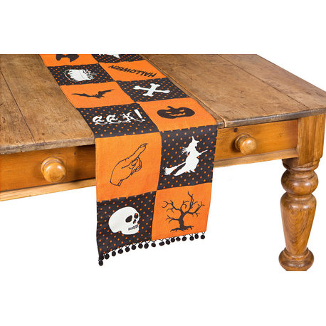 Halloween Patchwork Table Runner, 13"x72"