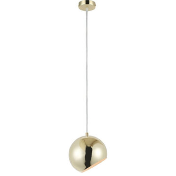 CHLOE Ironclad Contemporary 1 Light Plated Gold Ceiling Mini Pendant 8" Wide