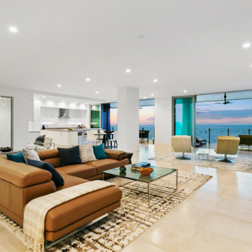 Contemporary Open Living Room with Gulf Views — Siesta Key Condo