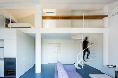 Foto de salón tipo loft contemporáneo