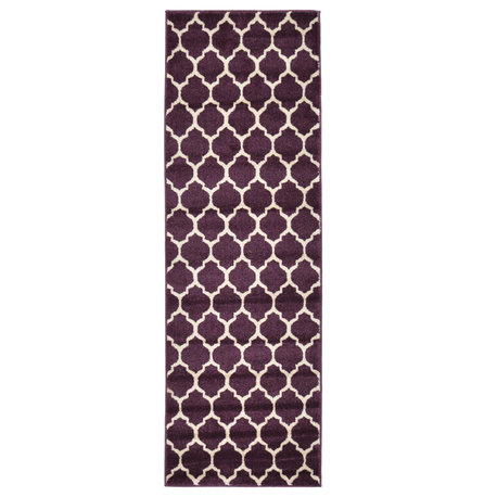 Unique Loom Purple Philadelphia Trellis 2' 0 x 6' 0 Runner Rug