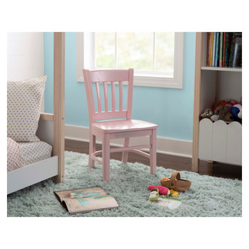 Linon Davis Wood Set of Two Kids Chairs in Pink