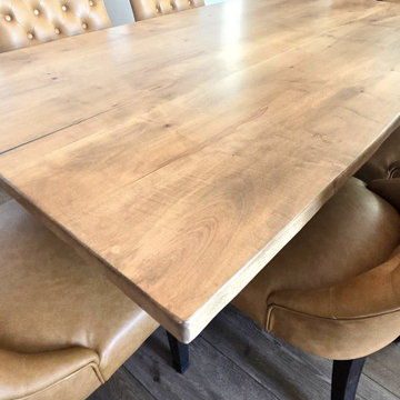 Rustic Live Edge Maple Hardwood Dining Table