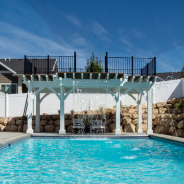 All-in-ONE: Pavilion, Deck, Diving Platform, Waterfall, Swimming FUN!