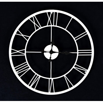 Industrial White Iron 30'' Clock