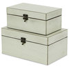 Calista Set of 2 Distressed Boxes - Off White