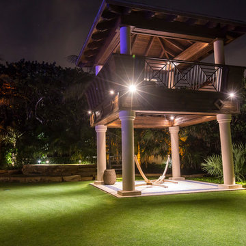 Ocean front landscape lighting, FL estate