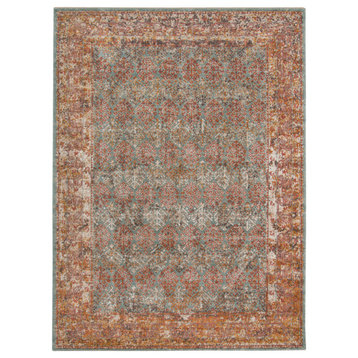 Eternal Pierson Area Rug, Teal, 7'6"x9'6", Bordered