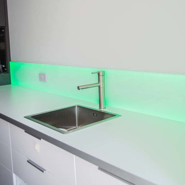 LED Illuminated Kitchen Glass Back Splash