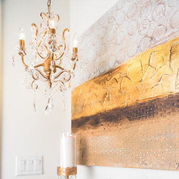 Tiffany Gold Crystal-Beaded Plug In Chandelier by Amalfi Decor