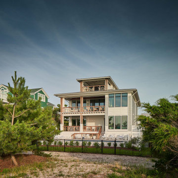 Oceanfront Rear Exterior of a Wrightsville Beach Custom Home