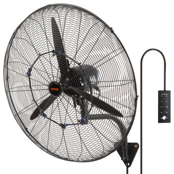 VEVOR Industrial Wall Mount Fan Oscillating Metal Fan 3 Speed, 30“ Waterproof