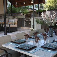 Patio cover, metal poles