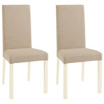 Bentley Designs - Provence Painted Oak Furniture Upholstered Chairs, Set of 2 - Provence Painted Oak Upholstered Sand Fabric Chair Pair is a timeless piece that works seamlessly in both modern and traditional settings, making it ideal for town and country homes. The range offers a wide selection of simple but stylish furniture to make any room look and feel great.