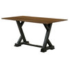Dining Table with Expandable Leaves in Antique Oak and Antique Black