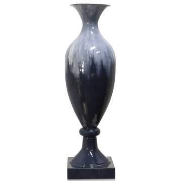 StyleCraft Fizi Enamel Blue And White Mixed Hand Painted Vase AI11335DS