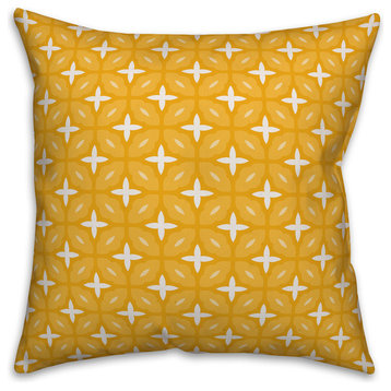 Yellow Lattice 16x16 Throw Pillow