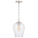 Austin Allen & Co - Austin Allen & Co 9F377A Verret, 1-Light Pendant - 9F377AClassic aged brass finials and chain link cord comVerret 1 Light Penda Brushed Nickel Clear *UL Approved: YES Energy Star Qualified: n/a ADA Certified: n/a  *Number of Lights: 1-*Wattage:100w E26 Medium Base bulb(s) *Bulb Included:No *Bulb Type:E26 Medium Base *Finish Type:Brushed Nickel
