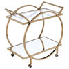 ACME Traverse Glass Top Serving Cart in Champagne