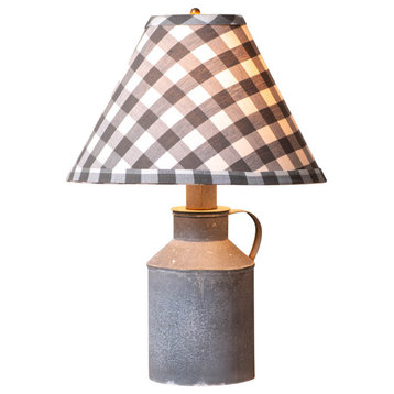 Jug Lamp with Gray Check Shade