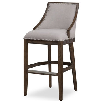 Bowery Hill 30" Stationary Bar Stool in Drift Brown and Beige