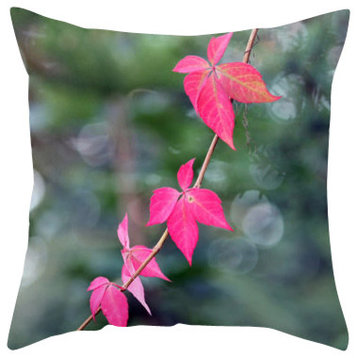 Red Wine Leaves Pillow Cover, 20x20
