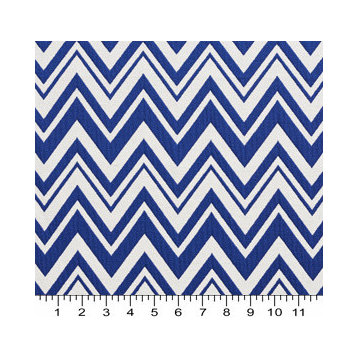 Navy and White Chevron Zig-Zag Upholstery Fabric By The Yard