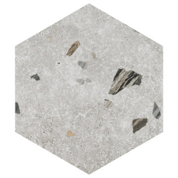 Sonar Hex Silver Porcelain Floor and Wall Tile