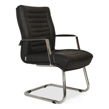 Prestige Mid-Back Leather Guest Office Chair PR-5754M (Black)