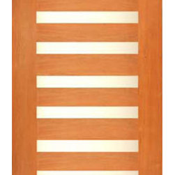 Contemporary Exterior Single Door, Mahogany, Laminated Glass - Front Doors