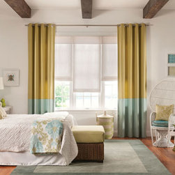 Grommet Top Color Blocked Drapery - Window Treatments