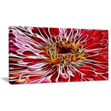 "Dark Red Digital Art Fractal Flower" Large Canvas Print, 40"x20"