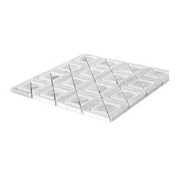 White Carrara Matte X Styles Stone Square Marble Mosaic Tiles - Home Accessories & Decor
