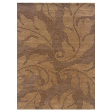Linon Florence Laurent Hand Tufted New Wool 1'10"x2'10" Rug in Beige