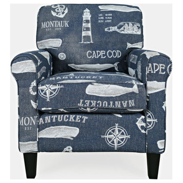 Seafarer Coastal Nantucket Cape Nautical Upholstered Accent Chair