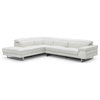 Grace Italian Modern White Leather Left Facing Sectional Sofa