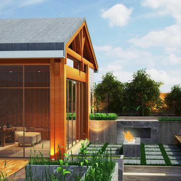 Roof Garden with Swimming Pool, Interior Designed by JI Architects
