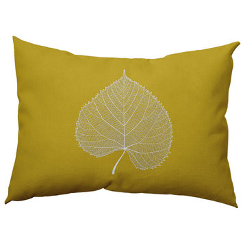 Leaf Study Accent Pillow, Mustard, 14"x20"