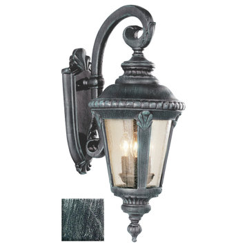 Commons 3-Light Wall Lantern, Swedish Iron With Clear Seeded Glass