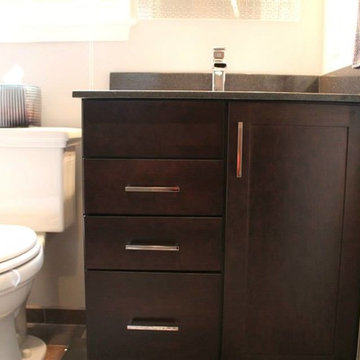 Maple Espresso Cabinets, Polystone Ramses Top