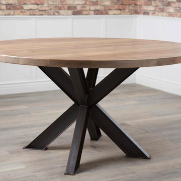 Shiloh Industrial Steel X Pedestal Tables