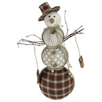Northlight - 15.75" Brown and White Plaid Snowman Christmas Decor - Adding much joy to the season of joy already is this adorable Snowman Christmas decoration. Portrays a charming snowman in a plaid hat the decorative piece is oozing with elegance and would enhance any Holiday decor. Your abode would be more than happy to welcome it!  Product Features: